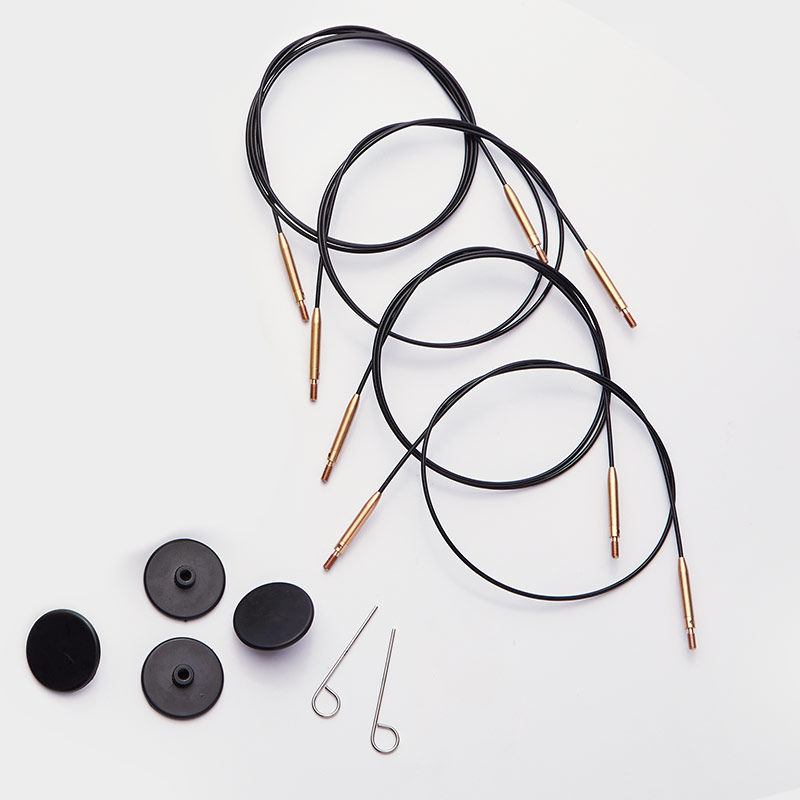KnitPro Seil und Zubehör SWIVEL 360° schwarz 60 cm