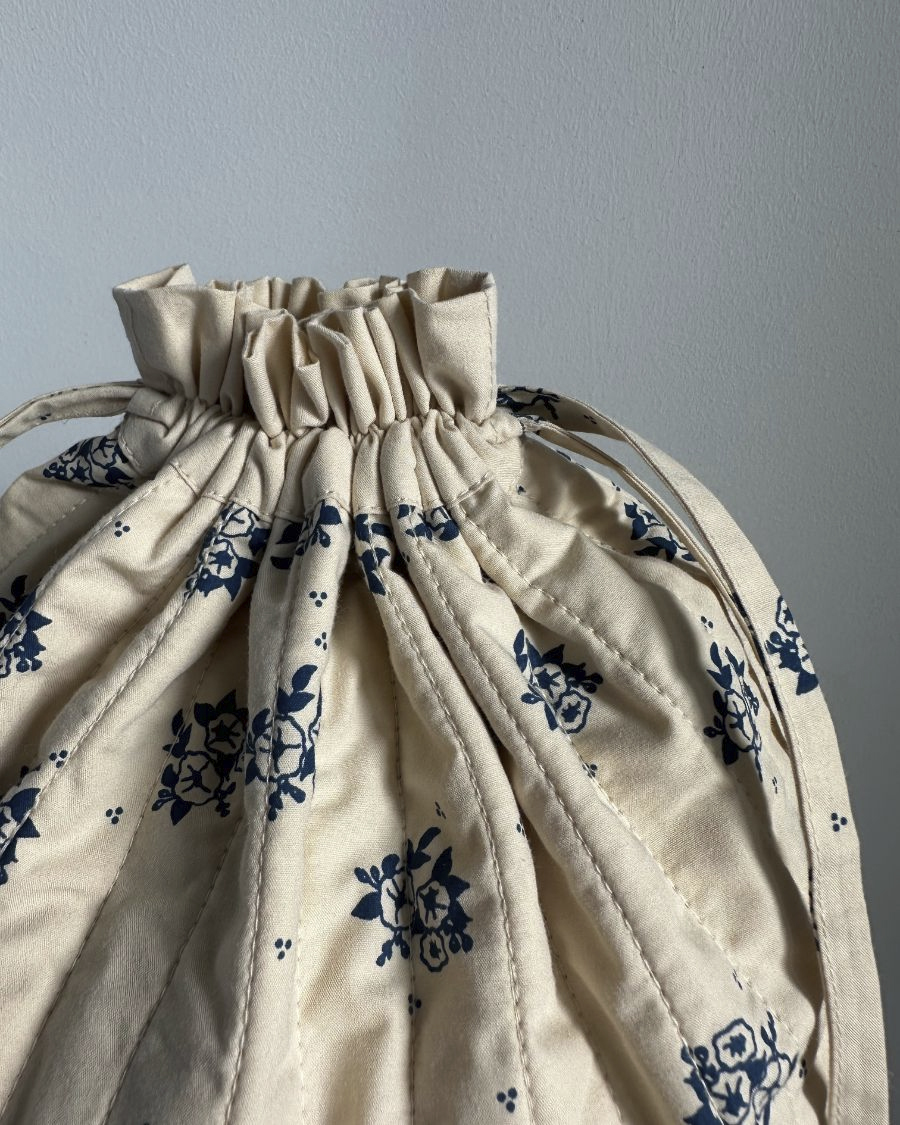 PetiteKnit Get your Knit Together Bag  -  Midnight Blue Flower