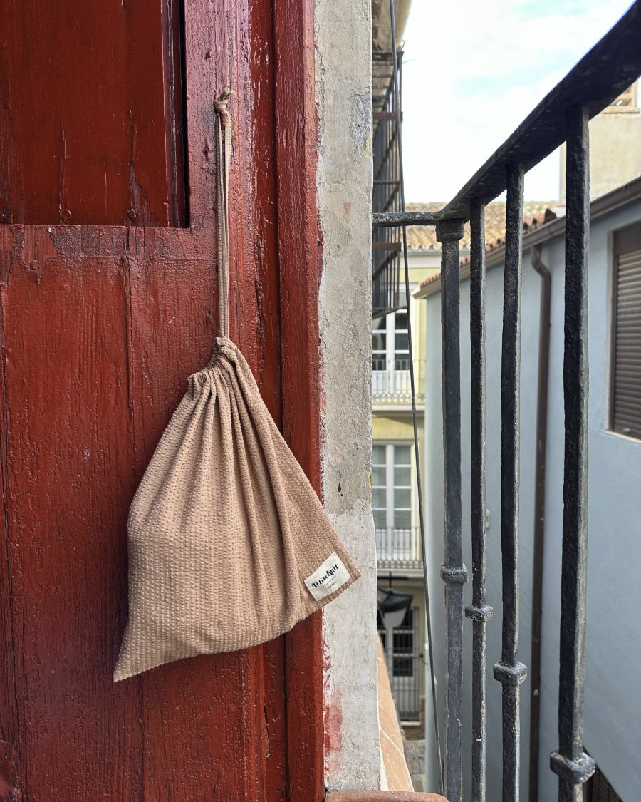 PetiteKnit Beutel Knitter's String Bag -  Praline Seersucker
