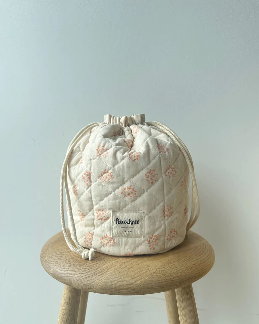 PetiteKnit Get your Knit Together Bag  -  Apricot Flower