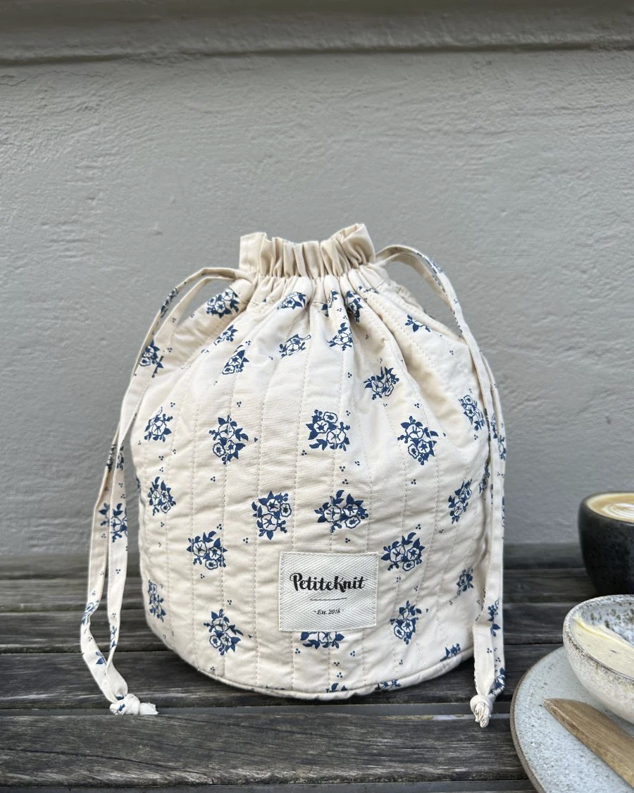 PetiteKnit Get your Knit Together Bag  -  Midnight Blue Flower